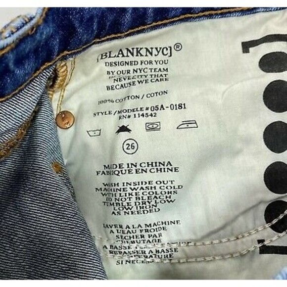 BLANKNYC Denim Mini Skirt Size 26 Distressed Frayed Hem Jean 100% Cotton Casual - Picture 5 of 8